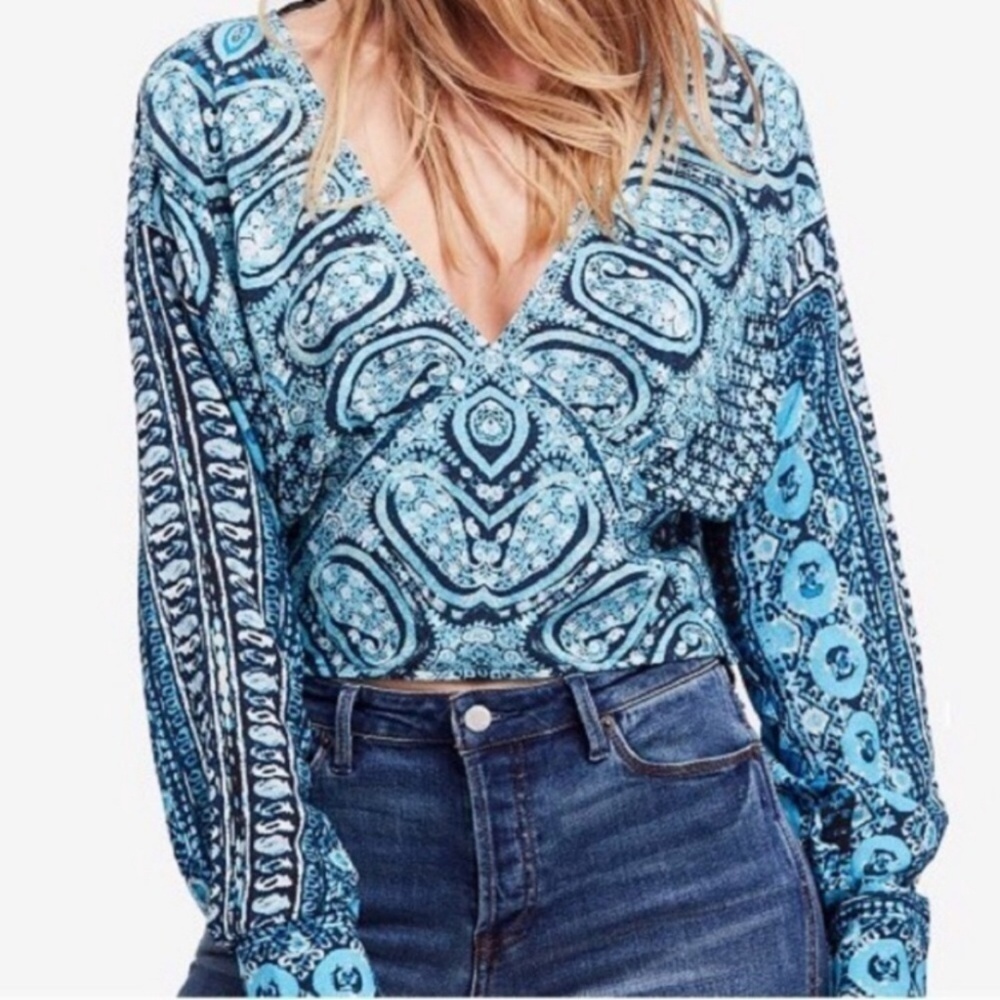 💜 Free People | NWOT Wild and Free Boho Blouse - Picture 2 of 3
